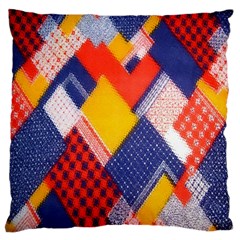 Background Fabric Multicolored Patterns Standard Flano Cushion Case (two Sides) by Nexatart