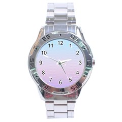 Simple Circle Dot Purple Blue Stainless Steel Analogue Watch