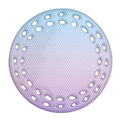 Simple Circle Dot Purple Blue Round Filigree Ornament (two Sides)