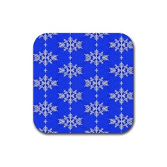 Background For Scrapbooking Or Other Snowflakes Patterns Rubber Coaster (square)  by Nexatart