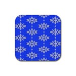 Background For Scrapbooking Or Other Snowflakes Patterns Rubber Coaster (Square)  Front