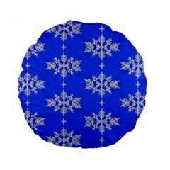 Background For Scrapbooking Or Other Snowflakes Patterns Standard 15  Premium Round Cushions