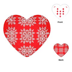 Background For Scrapbooking Or Other Stylized Snowflakes Playing Cards (heart)  by Nexatart