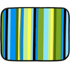 Simple Lines Rainbow Color Blue Green Yellow Black Double Sided Fleece Blanket (mini)  by Alisyart