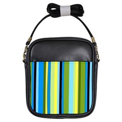 Simple Lines Rainbow Color Blue Green Yellow Black Girls Sling Bags