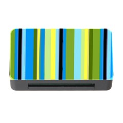 Simple Lines Rainbow Color Blue Green Yellow Black Memory Card Reader With Cf