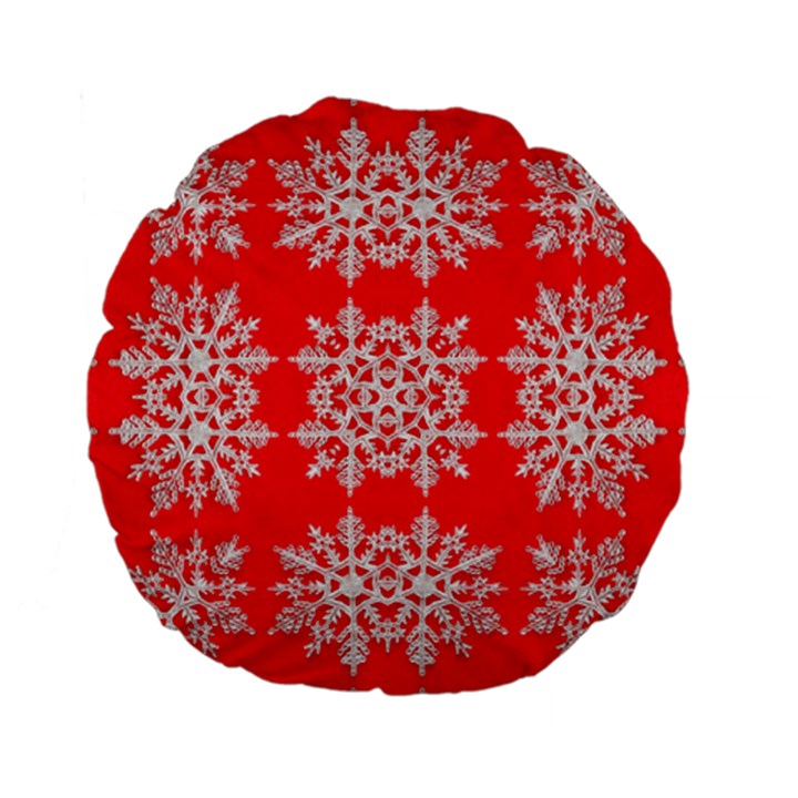 Background For Scrapbooking Or Other Stylized Snowflakes Standard 15  Premium Flano Round Cushions