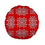 Background For Scrapbooking Or Other Stylized Snowflakes Standard 15  Premium Flano Round Cushions Back