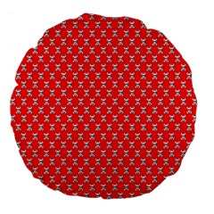 Red Skull Bone Texture Large 18  Premium Flano Round Cushions