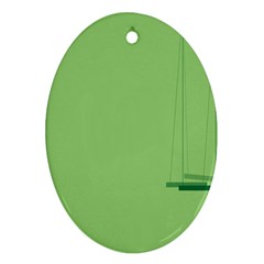 Swing Children Green Kids Oval Ornament (two Sides)