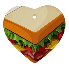 Sandwich Breat Chees Heart Ornament (two Sides)