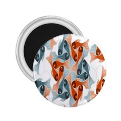 School Fish  Orange Grey 2 25  Magnets