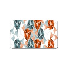 School Fish  Orange Grey Magnet (name Card)