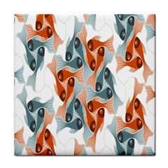 School Fish  Orange Grey Face Towel