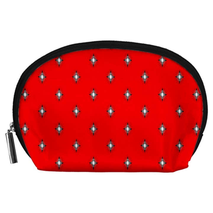 Simple Red Star Light Flower Floral Accessory Pouches (Large) 