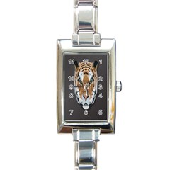 Tiger Face Animals Wild Rectangle Italian Charm Watch