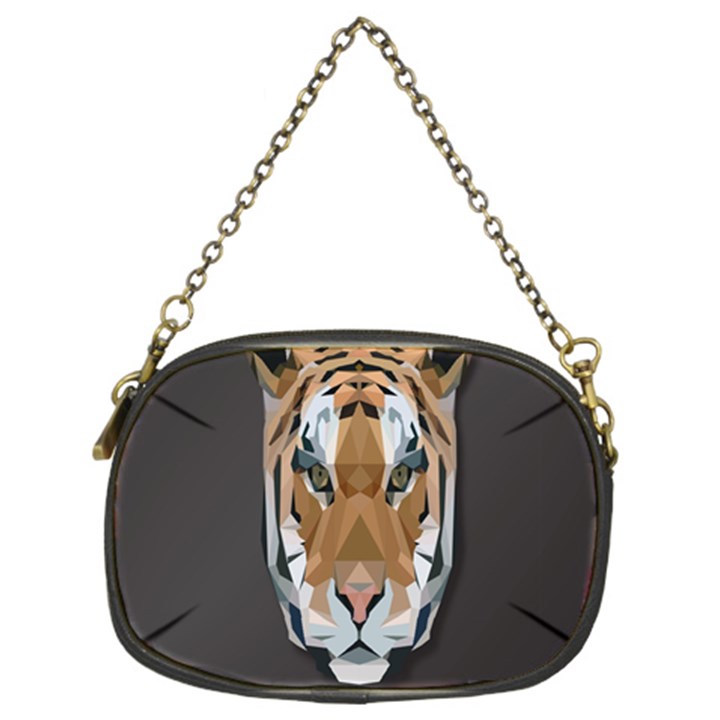 Tiger Face Animals Wild Chain Purses (Two Sides) 