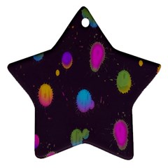 Spots Bright Rainbow Color Star Ornament (two Sides)