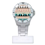 Triangle Wave Chevron Grey Plastic Nurses Watch Front