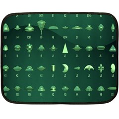 Ufo Alien Green Double Sided Fleece Blanket (mini) 