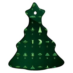 Ufo Alien Green Christmas Tree Ornament (two Sides)
