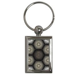 Sunflower Black White Key Chains (Rectangle) 