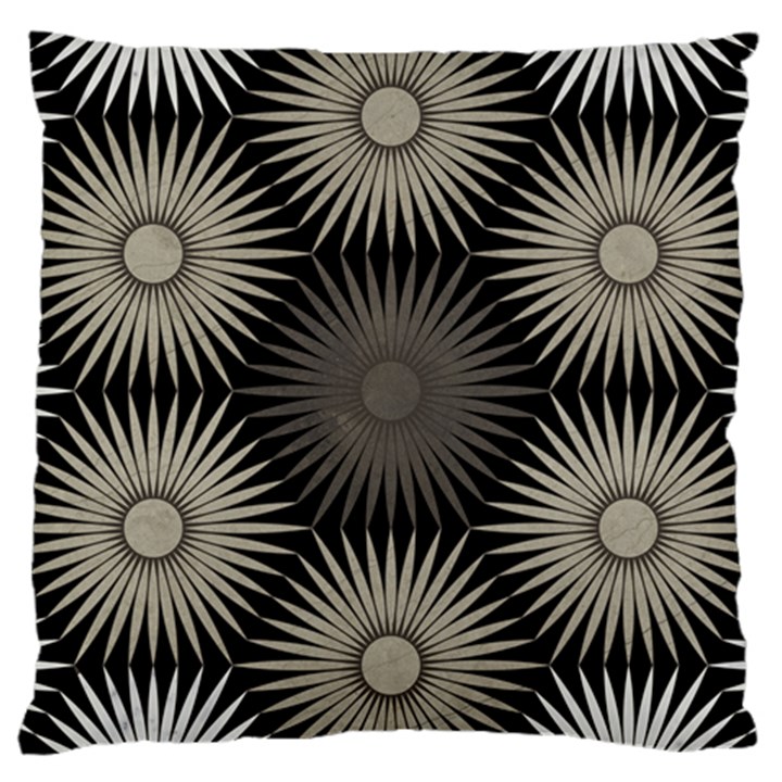 Sunflower Black White Large Cushion Case (Two Sides)