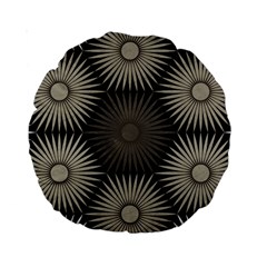 Sunflower Black White Standard 15  Premium Round Cushions