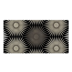 Sunflower Black White Satin Shawl