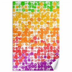 Spots Paint Color Green Yellow Pink Purple Canvas 24  X 36 