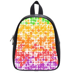 Spots Paint Color Green Yellow Pink Purple School Bags (small) 