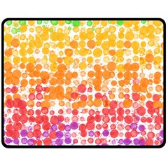 Spots Paint Color Green Yellow Pink Purple Double Sided Fleece Blanket (medium)  by Alisyart