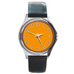 Lime Orange Fruit Fres Round Metal Watch by Alisyart