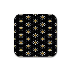 Background For Scrapbooking Or Other With Flower Patterns Rubber Coaster (Square) 