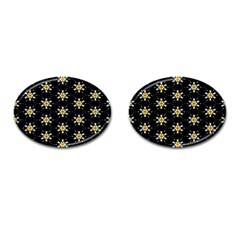 Background For Scrapbooking Or Other With Flower Patterns Cufflinks (Oval)