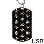 Background For Scrapbooking Or Other With Flower Patterns Dog Tag USB Flash (Two Sides) Front