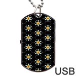 Background For Scrapbooking Or Other With Flower Patterns Dog Tag USB Flash (Two Sides) Back