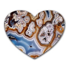 Honey Comb Agate Gold Heart Mousepads