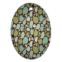 Leaf Camo Color Flower Floral Ornament (Oval)