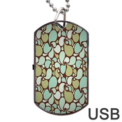 Leaf Camo Color Flower Floral Dog Tag USB Flash (Two Sides)