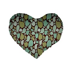 Leaf Camo Color Flower Floral Standard 16  Premium Flano Heart Shape Cushions