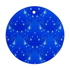 Background For Scrapbooking Or Other With Snowflakes Patterns Ornament (round)