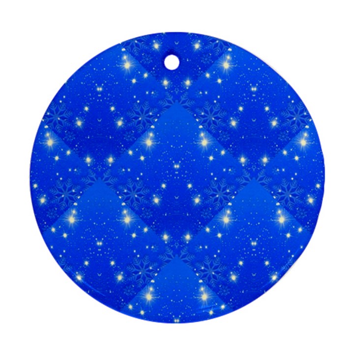 Background For Scrapbooking Or Other With Snowflakes Patterns Ornament (Round)