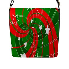 Background Abstract Christmas Flap Messenger Bag (l)  by Nexatart