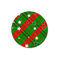 Background Abstract Christmas Rubber Round Coaster (4 pack) 