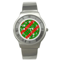 Background Abstract Christmas Stainless Steel Watch