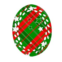 Background Abstract Christmas Oval Filigree Ornament (Two Sides)