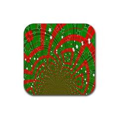 Background Abstract Christmas Pattern Rubber Coaster (Square) 