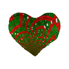 Background Abstract Christmas Pattern Standard 16  Premium Heart Shape Cushions