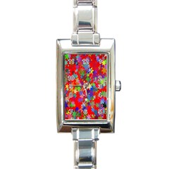 Background Celebration Christmas Rectangle Italian Charm Watch